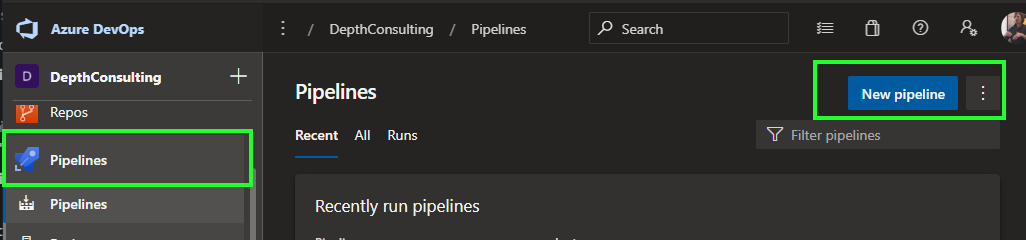 Create new Azure Pipeline