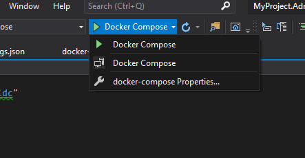 Docker Compose Run Button