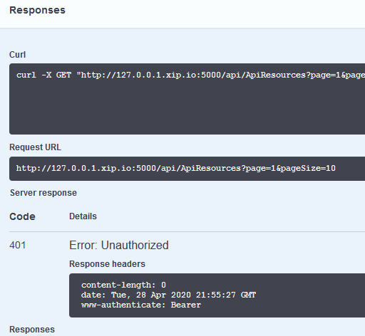 Swashbuckle Api Explorer Unauthorized